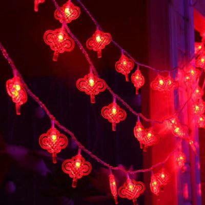 Factory Direct Sales Led Chinese Knot Colored Lantern Flashing Lighting Chain Outdoor Spring Festival Festive Small Lighting Chain Lantern Festival Decorative Lights
