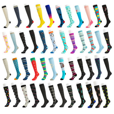Cross-Border New Fashion Sports Muscle Strength Socks Quality Soft Leggings Men and Women Athletic Socks Factory in Stock Wholesale