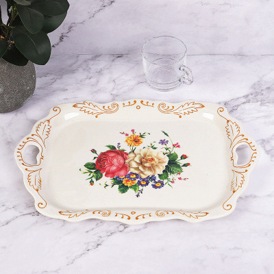 Hotel European Melamine Tray Fruit Plate Cake Plate Tea Set Tray Multi-Functional Storage Tray