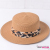 Leopard Print Ribbon Decorative Woven Sun Hat Female Summer Beach Hat Vacation Sun Hat Korean Style All-Matching Sun Hat