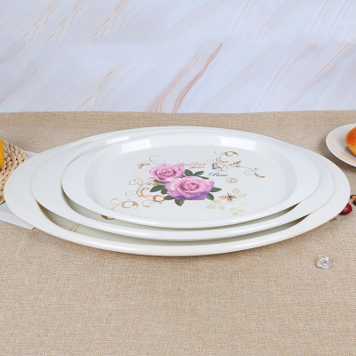 Porcelain-like Environmental Protection Plate Wholesale Hotel Food Tray Customized Fruit Plate Bread Tray