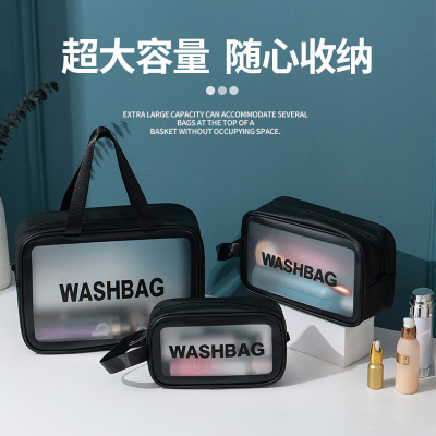 2020 New Cosmetic Bag Women's Ins Super Popular Travel Portable Large Capacity Transparent Waterproof Toiletries Storage Bag Box