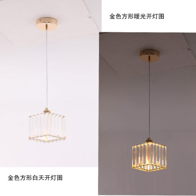 Dining Room Chandelier Led Three-Head Simple Modern Small Crystal Lamp Creative Dining Table Hallway Bedside