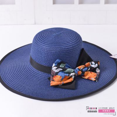 Multi-Color Optional Bow Decoration Outdoor Straw Hat Female Korean Style Wide Brim Women's Sun Hat Sun Protection Sun Hat Summer