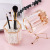 Creative Makeup Brush Holder Nordic Golden Glass Vase Eyebrow Pencil Beauty Container Geometric Pen Container Multifunctional Storage Box