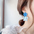 925 Silver Needle New Popular Haze Blue Earrings Net Red and Blue Earrings Simple Temperament Girl Versatile Earrings