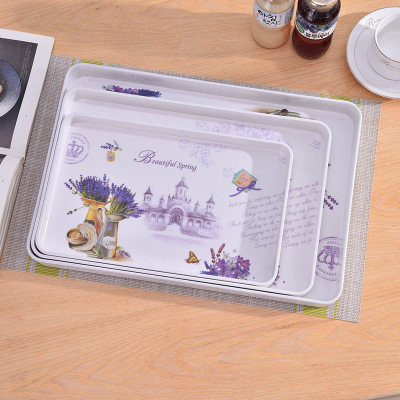 Thickened Melamine Cup Tray Rectangular Plastic Imitation Porcelain Tableware Hotel Bread Fruit Plate