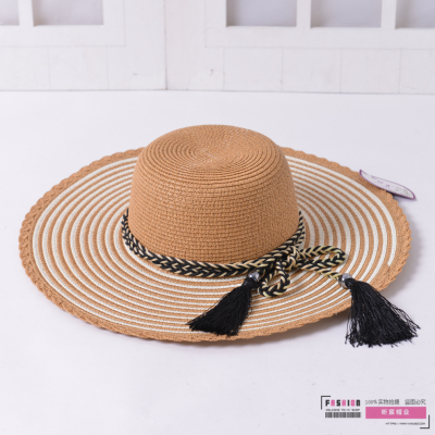 Summer and Autumn Two Seasons Travel Vacation Seaside Beach Hat Japanese Style Sweet and Cute Sun Protection Sun Hat