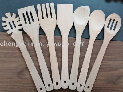 Kitchen Supplies Natural Beech 7-Piece Kitchen Spatula