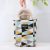 Geometric Square Cotton and Linen Backpack Travel Storage Bag Travel Storage Shoe Bag Convenient Cosmetic Bag Cartoon Insulated Bag