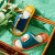 2021 New Children's Home Linen Slippers Spring and Autumn Indoor Non-Slip Soft Bottom Small Dinosaur Linen Slippers Home Slippers