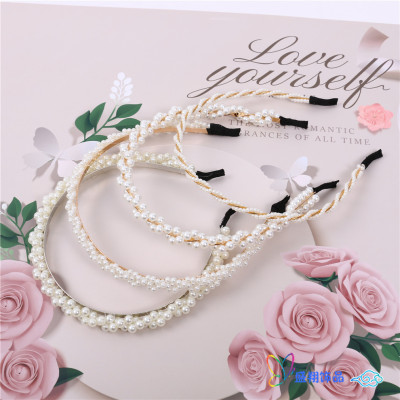 Pearl Headband Temperament Wild Outing Headband Hair Fixer Non-Slip Hairpin Fairy Girl Mori Style Girls' Headband