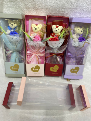 Rose Soap Flower Cute Little Bear Bouquet Birthday Gift Box Girlfriend Classmates Girlfriends Valentine's Day Creative 