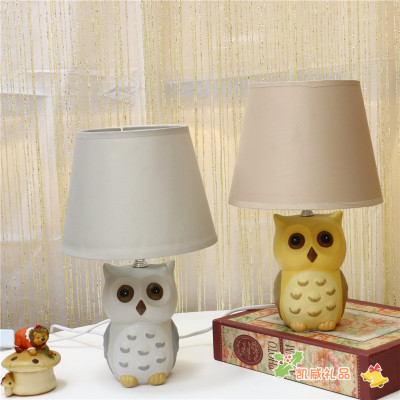 Super Cute Cartoon Owl Table Lamp Bedroom Bedside Lamp Creative Cute Cartoon Children's Room Eye-Protection Lamp