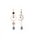 925 Silver Needle Elegant Blue Rhinestone Water Drop Moon Tassel Earrings Personality Asymmetric Long Ear Studs Earrings Women