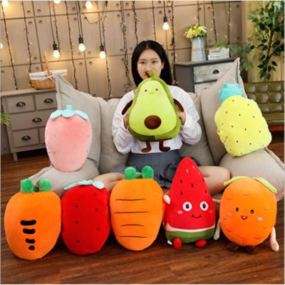 New Cute Cartoon Plush Toy Fruit Hand Warmer Pillow Dual-Use Muffle with Hands Multi-Functional Lumbar Pillow Strawberry