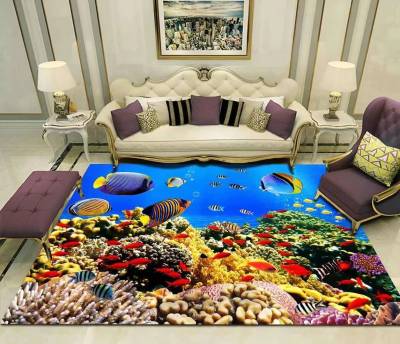 Factory Direct Sales Living Room Carpet Floor Mat 3D Printing Home Carpet Minimalist Creative Carpet Cartoon Landscape Carpet