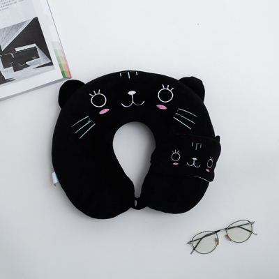 Manruoxi New Cartoon Pattern Eye Mask plus Neck Pillow Penguin Panda Protection Neck Pillow Head Pattern Custom Gift