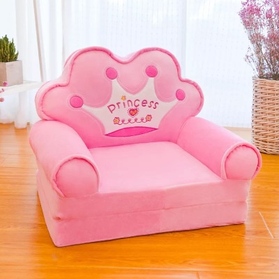 New Girl Boy Crown Folding Children's Sofa Office Bean Bag Removable and Washable Plush Toy Customization