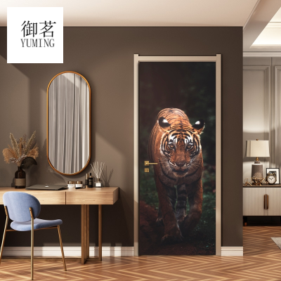 Amazon Foreign Trade Creative Photo Animal Wall Stickers 3D Landscape Channel Door Sticker Refurbished Self-Adhesive Bedroom Wall Stickers