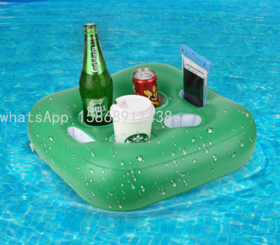 2021 New PVC Inflatable Saucer Inflatable Water Cup Holder Inflatable Drink Cup Holder Coffee Cup Holder Cushion