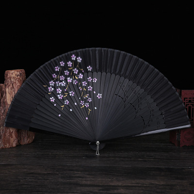 Cherry Blossom Spray Painting Folding Fan Paint Fan Female Boutique Folding Fan 14 Models Available Wholesale