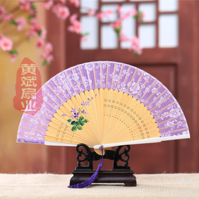 Summer Gift Fan * High-End Real Silk Female Fan * Chinese Style Painted Folding Fan * Craft Fan * Fan Clearance