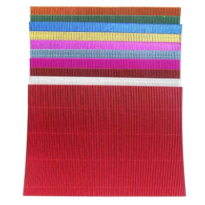 A4 Metal Corrugated Card Paper Color Jincong Roll Paper Three-Dimensional DIY Material Cut and Paste 10 Colors 10 Sheets Can Be Customized