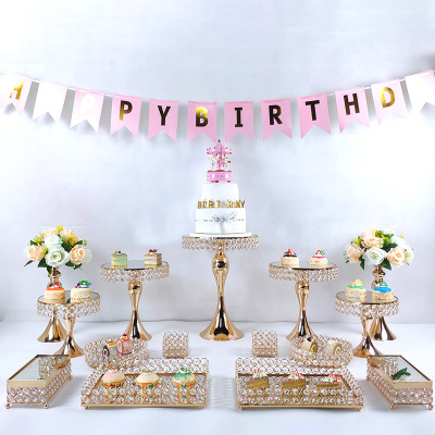 Crystal Dessert Table Display Stand Wedding Decoration Dessert Pastry Tray Wedding Ceremony Cake Stand