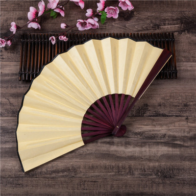 7-Inch Blank Plain DIY Raw Silk Fan Folding Fan Silk Fan Spun Silk Fan Gift Fan Wholesale