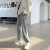 Fleece-Lined Track Pants Women's Loose Tappered Autumn and Winter Gray Slimming Pants High Waist Wide Leg Leisure Sweatpants Fashion