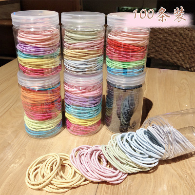 Xuan Ya Colorful Canned Rubber Band Hair Ties/Hair Bands Female Online Influencer Simple Headband High Elastic Hair Band Partysu Hair Accessories