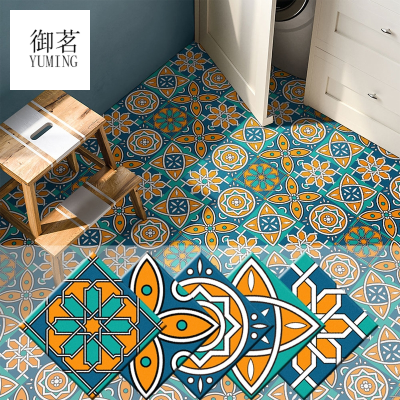 PAG European-Style Tile Waterproof Wall Stickers Kitchen Renovation Bathroom Tile Sticker Thickened Frosted Floor Stickers Non-Slip Floor Vision