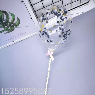 Wedding Holiday Decoration Magic Foam Balloon 12-Inch Rose Gold Sequins Paper Scrap Paper Transparent Rubber Balloons