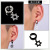 Black Tassels Korean Style Non-Pierced Earrings Cross Warwolf Men and Women Trendy Earrings Titanium Steel Ear Clips