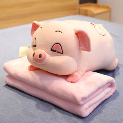Lying Sleepy Pig Mouse Hamster Plush Toy Sleeping Doll Pillow Soft down Cotton Pig Pillow Blanket