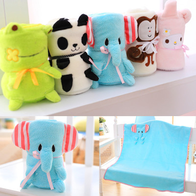 Cartoon Animal Roll Carpet Coral Fleece Blanket Children's Blanket Office Air Conditioner Small Blanket Home Gift Blanket