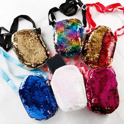 Stall Supply European and American Style Bag Sequined Mini Crossbody Bag Key Case Mobile Phone Bag Wallet for Women and Children