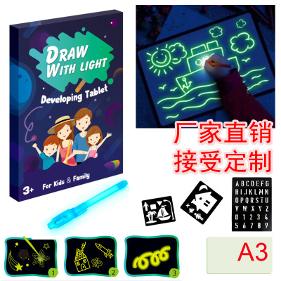 Draw with Light Fun Children's Luminous Toy Graffiti Painting Writing Board Luminous Board Fluorescent Board