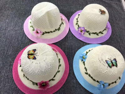 Children's Knitted Straw Hat Sun Hat