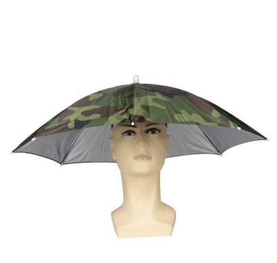 Cross-Border Spot Camouflage Silver Glue Hat Umbrella Children Hat Umbrella Fishing Umbrella 30cm Sunny Umbrella