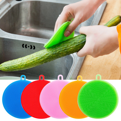 Silicon Dishwashing Brush Scouring Pad Rag Absorbent Lint-Free Oil Removing Dishcloth Household Lazy Kitchen Dish Towel