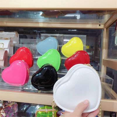 New Korean Style Fairy Peach Heart Coin Purse Fashion Simple Cute Style Mini Personality Heart Bag Ins