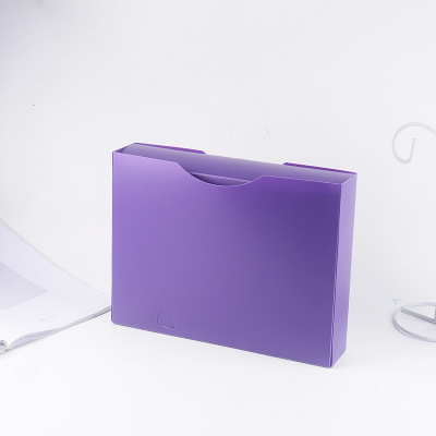 Factory Hot Sale A4 Purple 150 Pages Soft Leather Info Booklet Test Paper Document Pagination Storage Clip Large Capacity