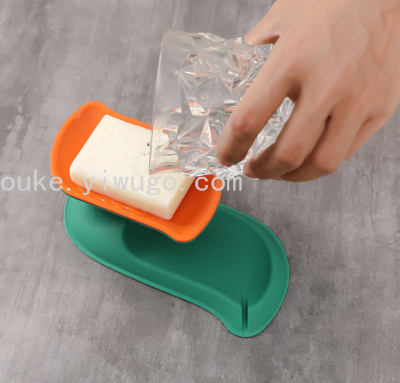 Nordic Color Two-Color Desktop Single Layer Hollow Drain Soap Box Creative Punch-Free Soap Box Soap Holder