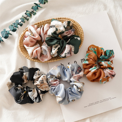 Cross-Border New Arrival Satin Flower Large Intestine Ring Headdress European and American Hair Ring Women's Versatile Ornament Batch