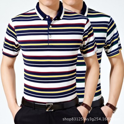 2021 Summer New Men's Lapel Short-Sleeved T-shirt Polo Shirt Men's Middle-Aged and Elderly Dad Clothes Wholesale