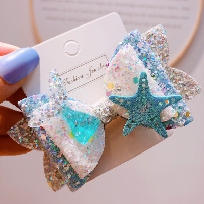 Gradient GREAT Glitter Bow Du Horn Beast Full Diamond Duckbill Clip Bang Clip Side Clip Hairpin