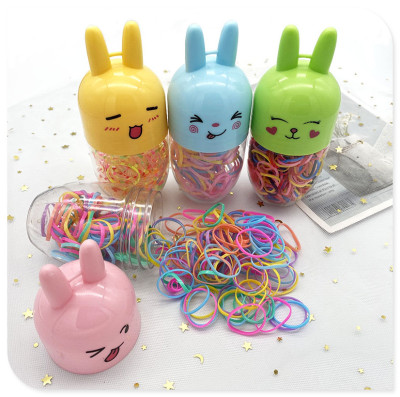 New Style Hair Band Cute Rabbit Barrel Disposable Rubber Band Children Adult Headdress Strong Pull Mixed Color Hair Accessories Rubber Band