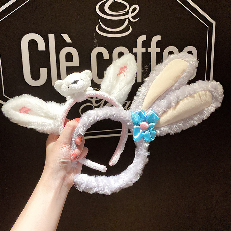 korean style instafamous hairband cute rabbit ears adult hair accessories face wash hair band outer wear hair band hairpin